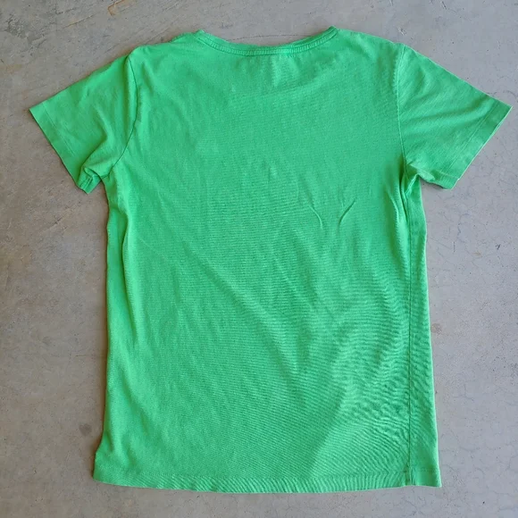 Ralph Lauren Sport Preppy Lime Green Pink Logo Vintage T-shirt Top - Picture 10 of 13